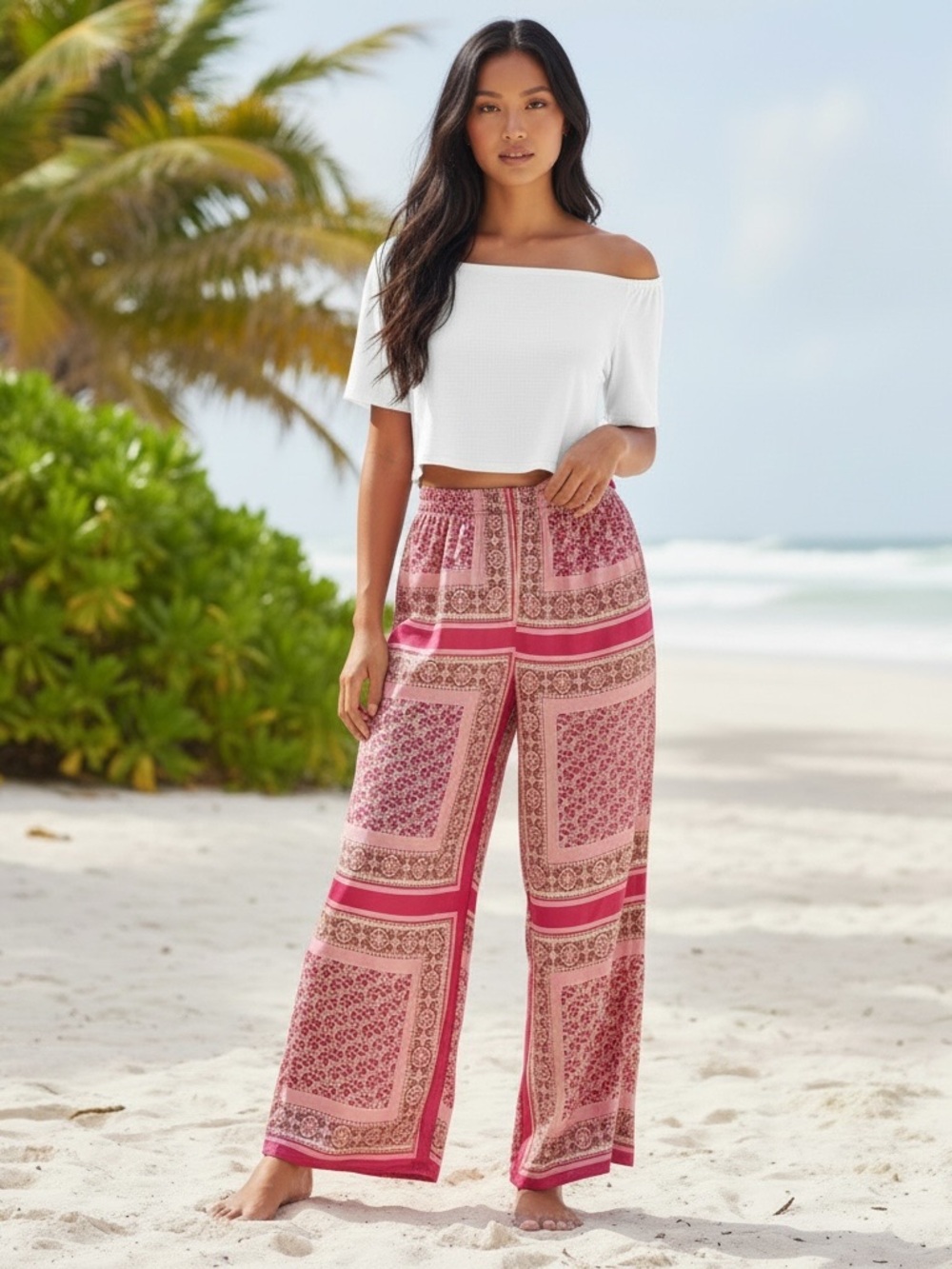 Umgee Wide-Leg Palazzo Pants